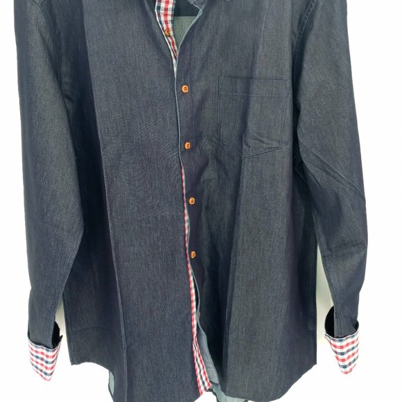 COOFANDY Men's Navy Casual Button Down Shirt - Picture 6 of 10